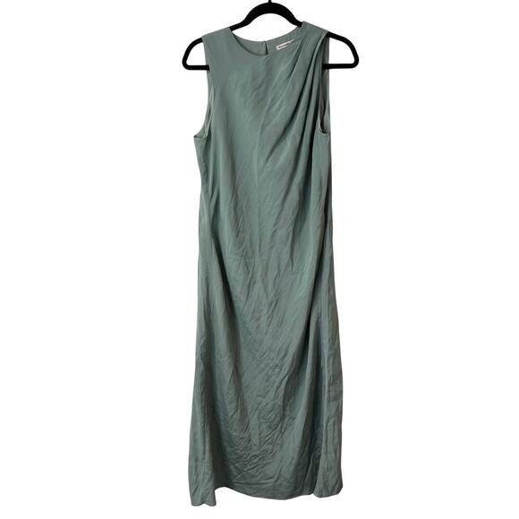 Abercrombie & Fitch Women's High Neck Column Dress Midi Blue Medium - Picture 2 of 8